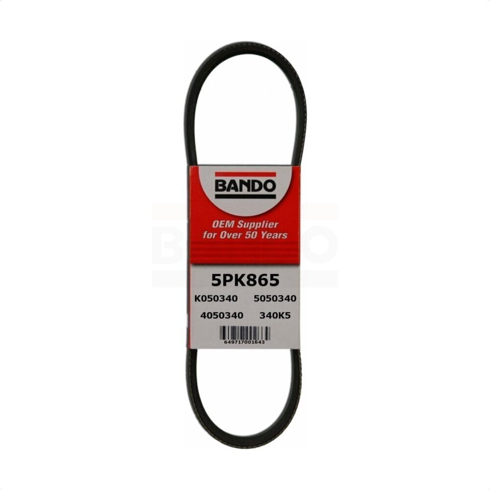 Accessory Drive Belt BAN-5PK865 For Toyota BMW Tacoma 4Runner 330Ci 320i 325Ci X5 325i 323i Mazda