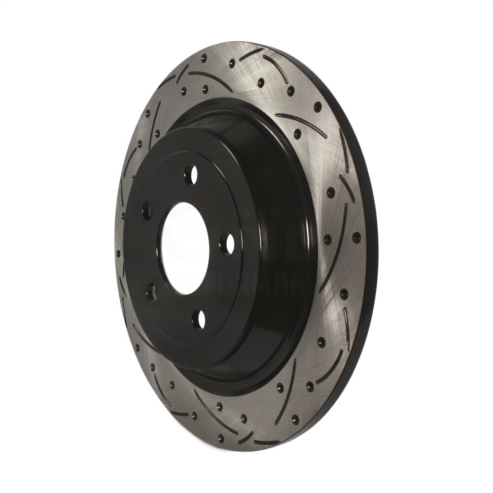 Rear Coated Drilled Slotted Disc Brake Rotor (1 Piece Only) DS1-681938 For Ford Mustang