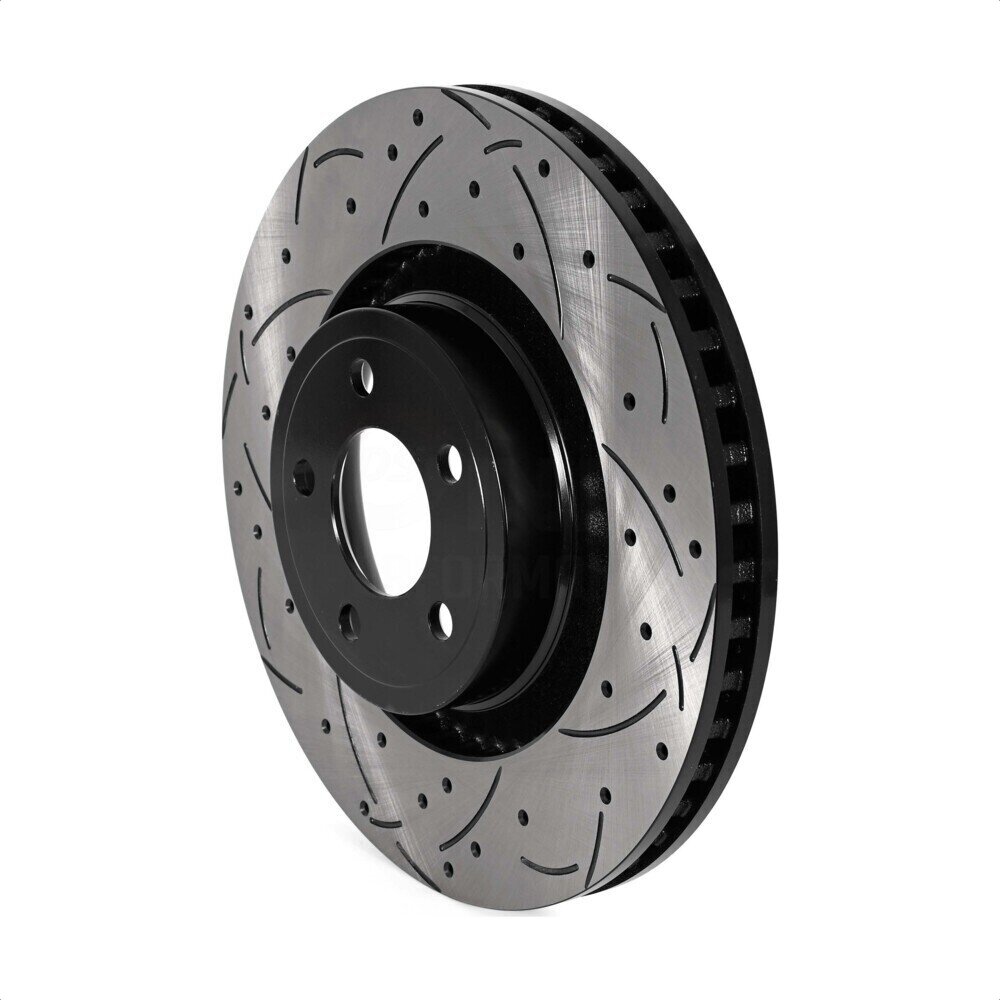 Front Coated Drilled Slotted Disc Brake Rotor (1 Piece Only) DS1-681952 For Ford Mustang
