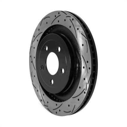 Rear Coated Drilled Slotted Disc Brake Rotor (1 Piece Only) DS1-681955 For Ford Mustang