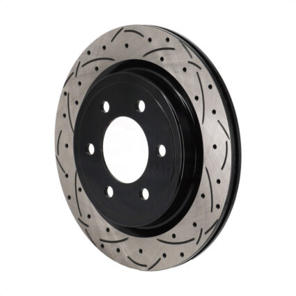 Rear Coated Drilled Slotted Disc Brake Rotor (1 Piece Only) DS1-682747 For Ford F-150 Expedition