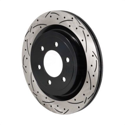 Rear Coated Drilled Slotted Disc Brake Rotor (1 Piece Only) DS1-682765 For Ford F-150 Lightning