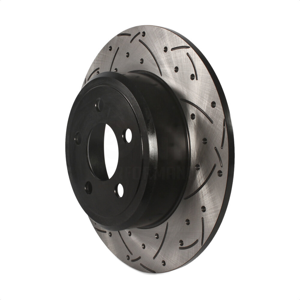 Rear Coated Drilled Slotted Disc Brake Rotor (1 Piece Only) DS1-780254 For Dodge Chrysler 300 Magnum