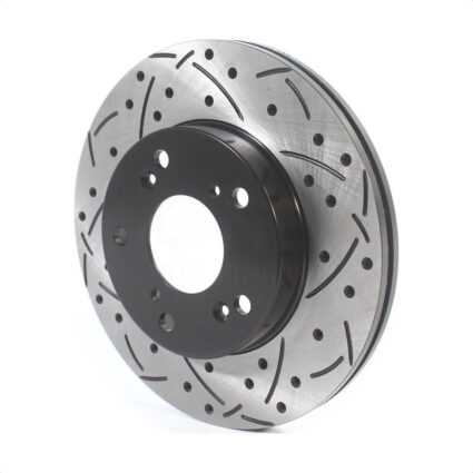 Front Coated Drilled Slotted Disc Brake Rotor (1 Piece Only) DS1-980059 For Honda Civic Acura RSX