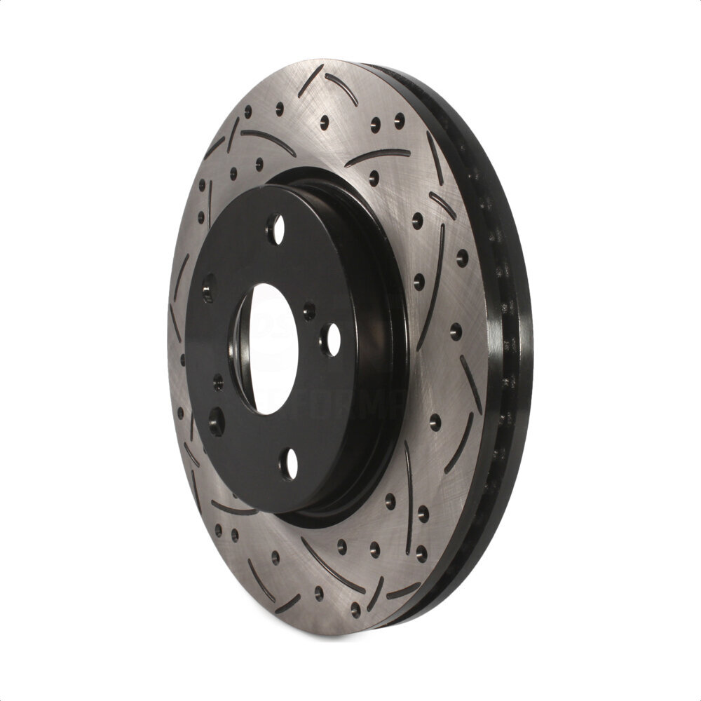Front Coated Drilled Slotted Disc Brake Rotor (1 Piece Only) DS1-980477 For Toyota RAV4 Prius V xB
