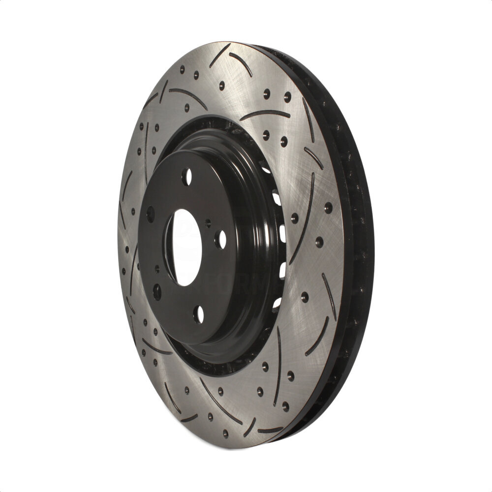 Front Coated Drilled Slotted Disc Brake Rotor (1 Piece Only) DS1-980636 For Toyota Highlander Sienna