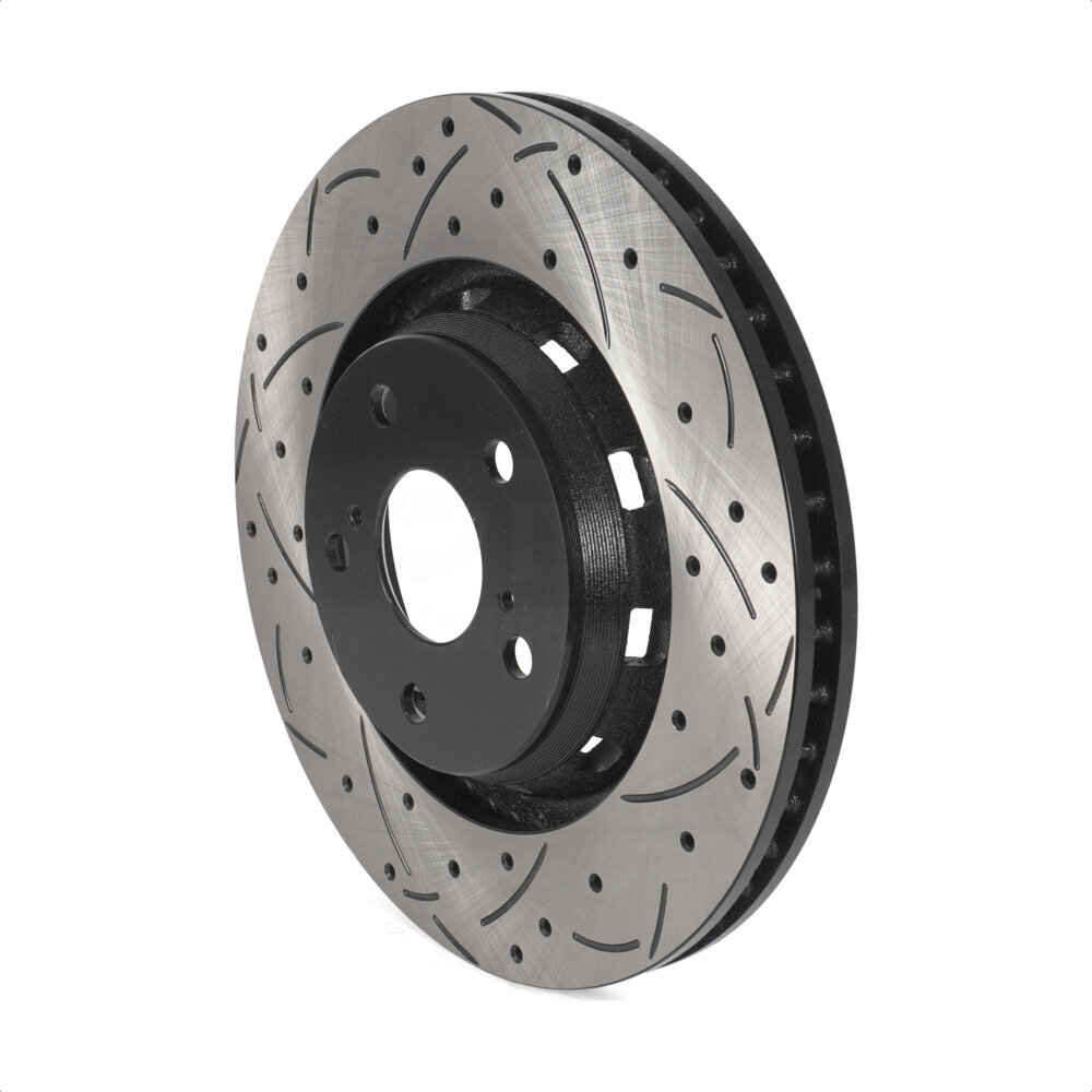 Front Coated Drilled Slotted Disc Brake Rotor (1 Piece Only) DS1-980728 For 2009-2016 Toyota Venza
