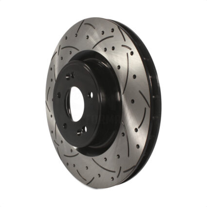 Front Coated Drilled Slotted Disc Brake Rotor (1 Piece Only) DS1-980766 For Hyundai Genesis Coupe
