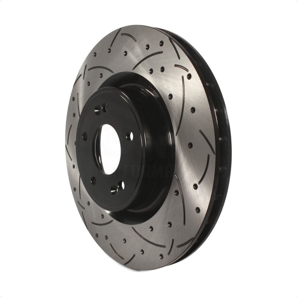 Front Coated Drilled Slotted Disc Brake Rotor (1 Piece Only) DS1-980766 For Hyundai Genesis Coupe
