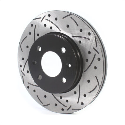 Front Coated Drilled Slotted Disc Brake Rotor (1 Piece Only) DS1-980978 For Hyundai Accent Kia Rio
