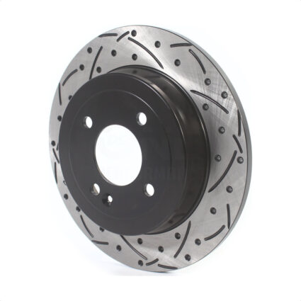 Rear Coated Drilled Slotted Disc Brake Rotor (1 Piece Only) DS1-980980 For Hyundai Accent Kia Rio