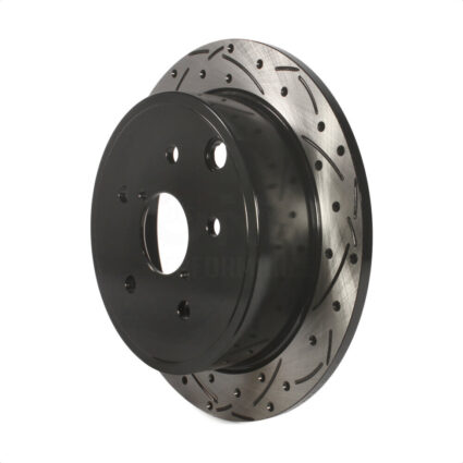 Rear Coated Drilled Slotted Disc Brake Rotor (1 Piece Only) DS1-982044 For Subaru WRX