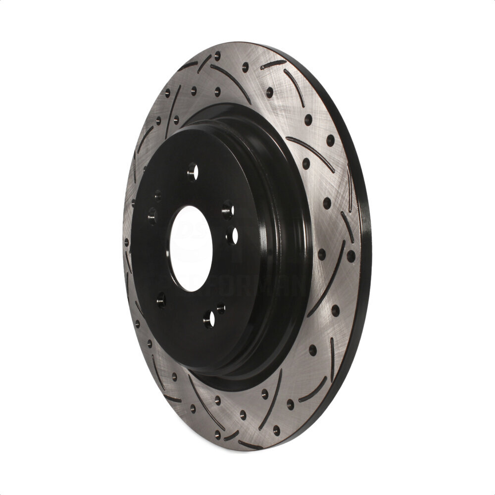 Rear Coated Drilled Slotted Disc Brake Rotor (1 Piece Only) DS1-982054 For Honda CR-V Acura TLX