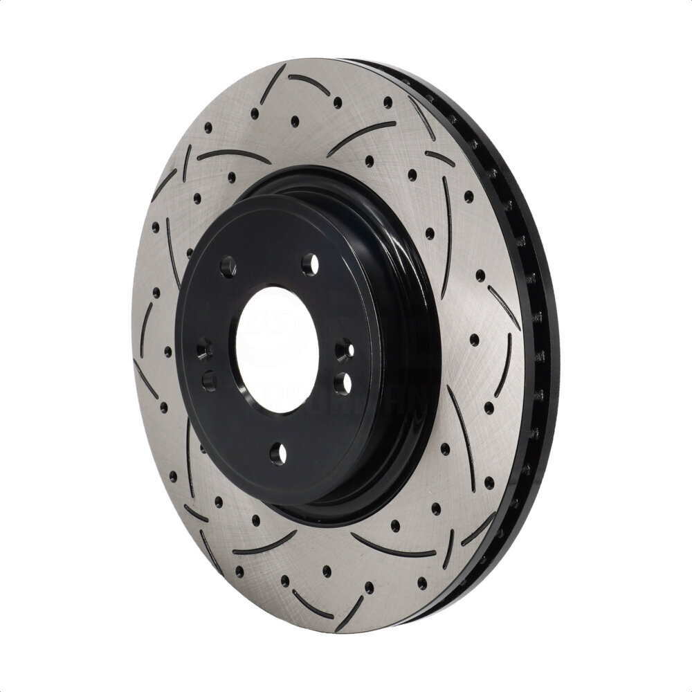 Front Coated Drilled Slotted Disc Brake Rotor (1 Piece Only) DS1-982549 For Genesis G70 Kia Stinger