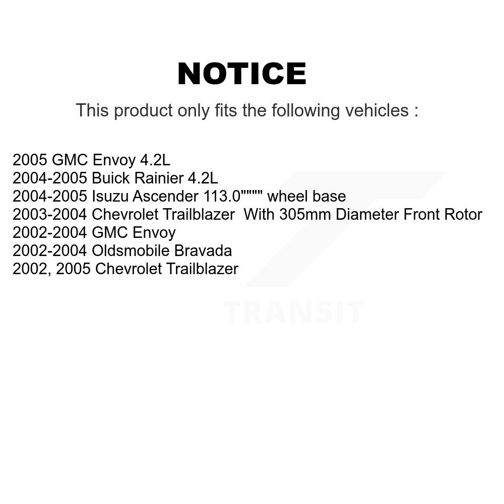 Front Coated Disc Brake Rotor (1 Piece Only) GCR-580019 For GMC Envoy Chevrolet Trailblazer Bravada - Image 2