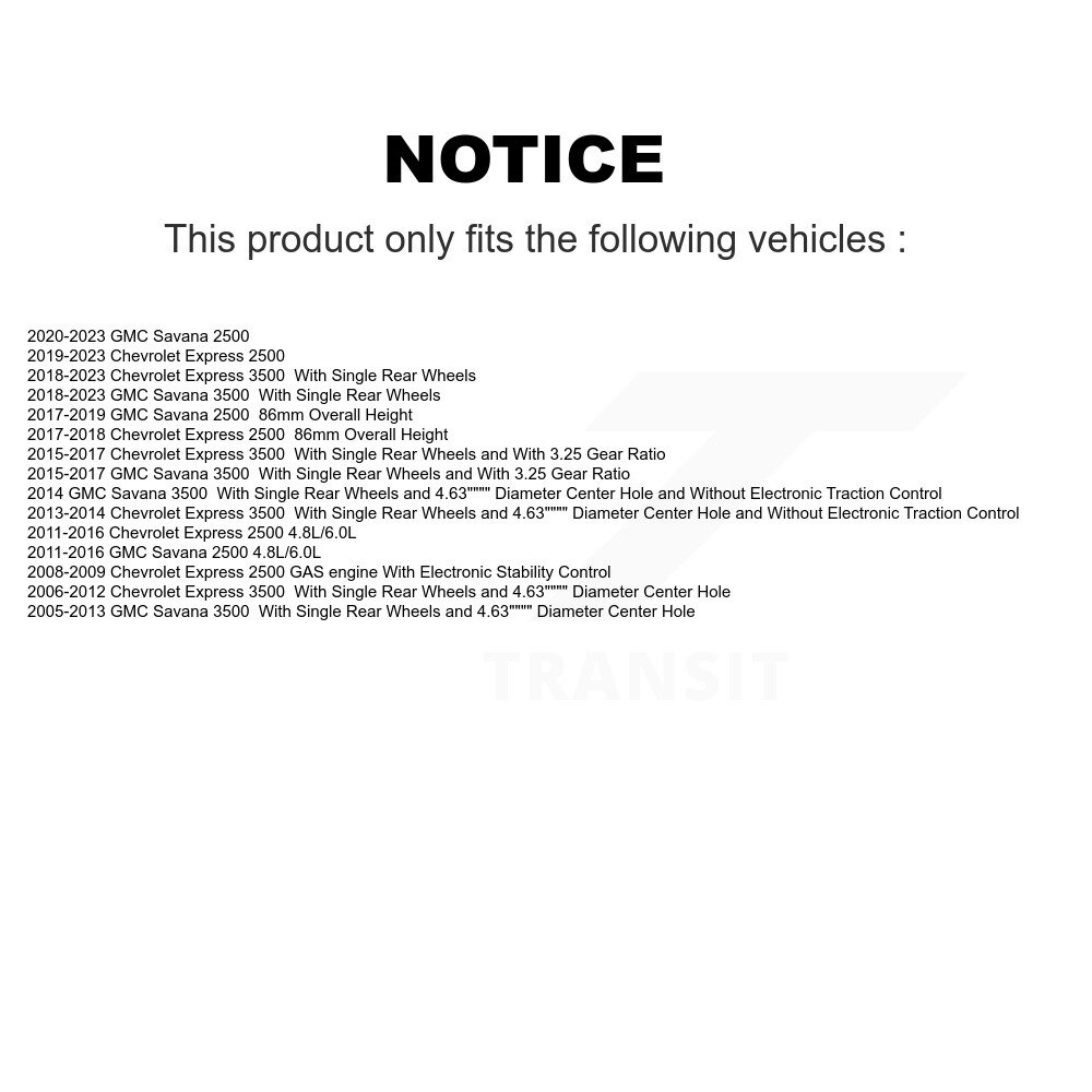 Rear Coated Disc Brake Rotor (1 Piece Only) GCR-580380 For GMC Chevrolet Savana 3500 2500 Express - Image 2