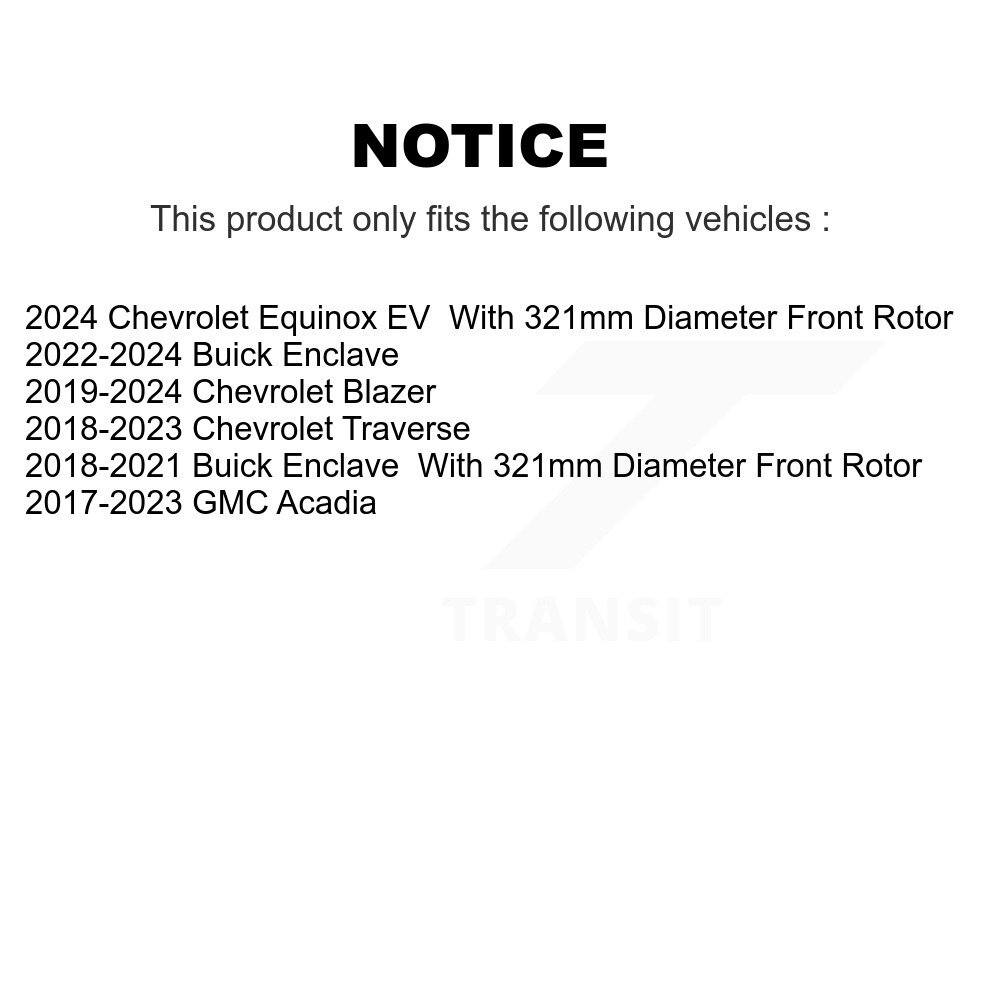 Front Coated Disc Brake Rotor (1 Piece Only) GCR-582061 For Chevrolet Traverse GMC Acadia Blazer EV - Image 2