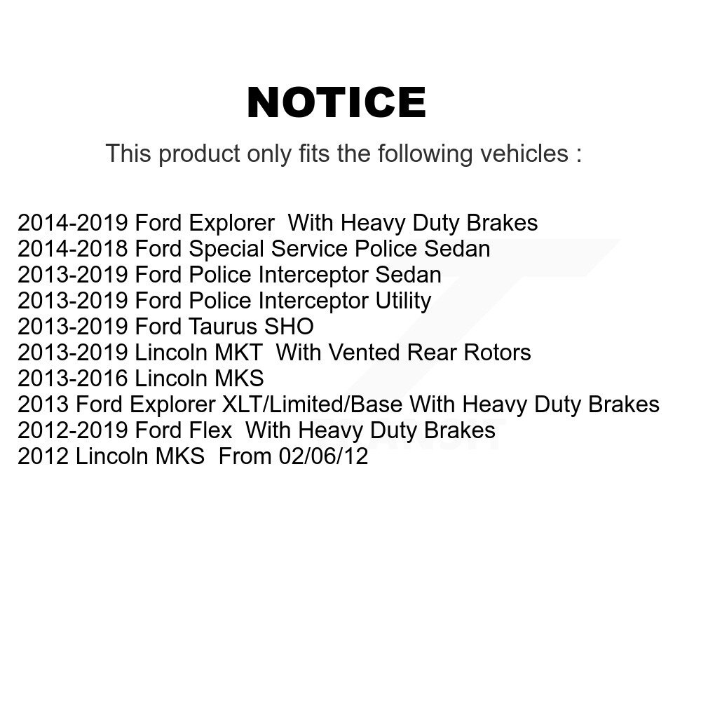 Front Coated Disc Brake Rotor (1 Piece Only) GCR-680982 For Ford Explorer Flex Taurus Police Utility - Image 2