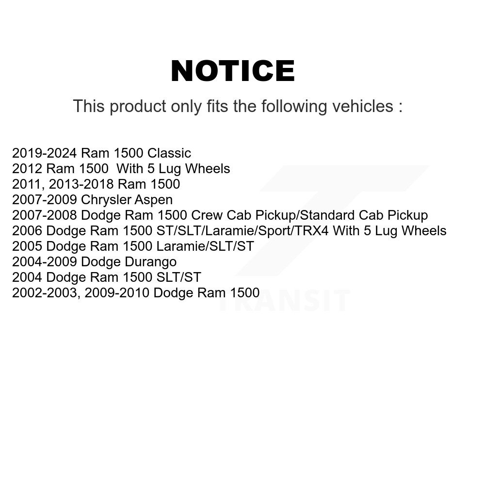Rear Coated Disc Brake Rotor (1 Piece Only) GCR-780082 For Ram 1500 Classic Dodge Durango Chrysler - Image 2