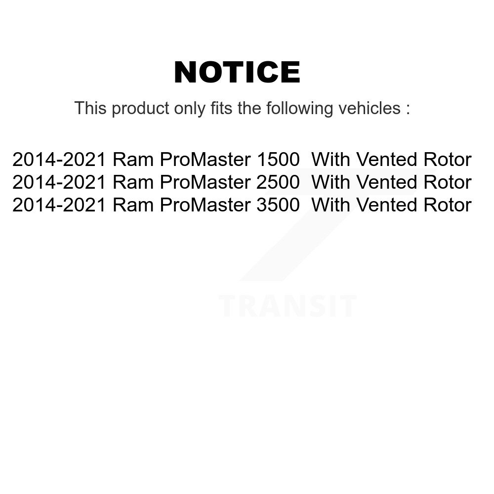 Rear Coated Disc Brake Rotor (1 Piece Only) GCR-781138 For 2014-2021 Ram ProMaster 2500 3500 1500 - Image 2