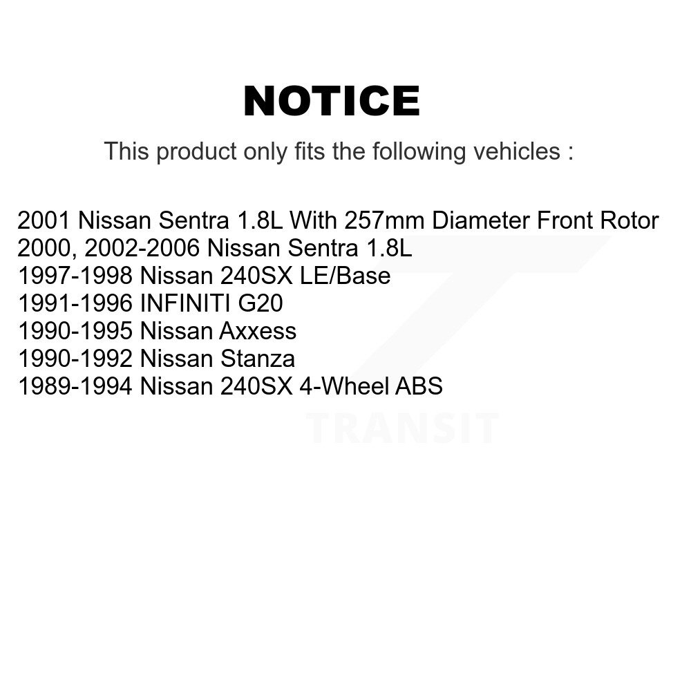 Front Coated Disc Brake Rotor (1 Piece Only) GCR-96063 For Nissan Sentra 240SX Axxess Stanza G20 - Image 2