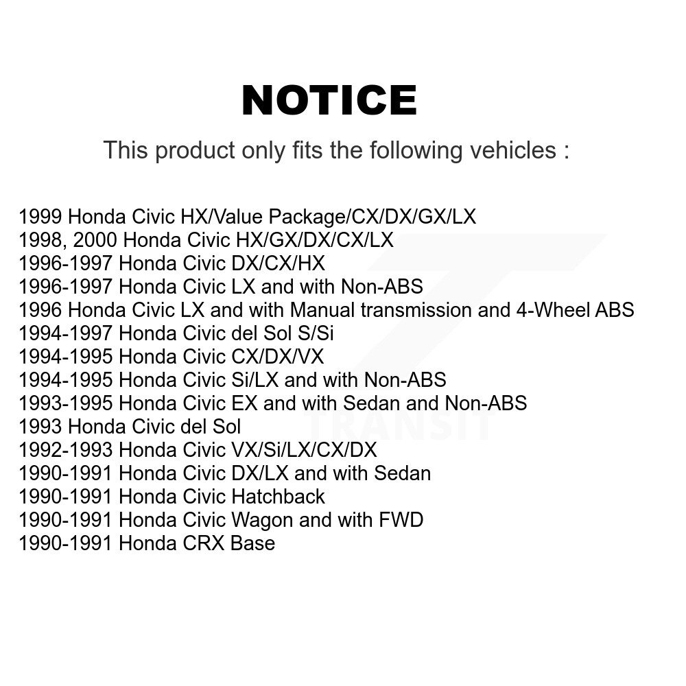 Front Coated Disc Brake Rotor (1 Piece Only) GCR-96147 For Honda Civic del Sol CRX - Image 2