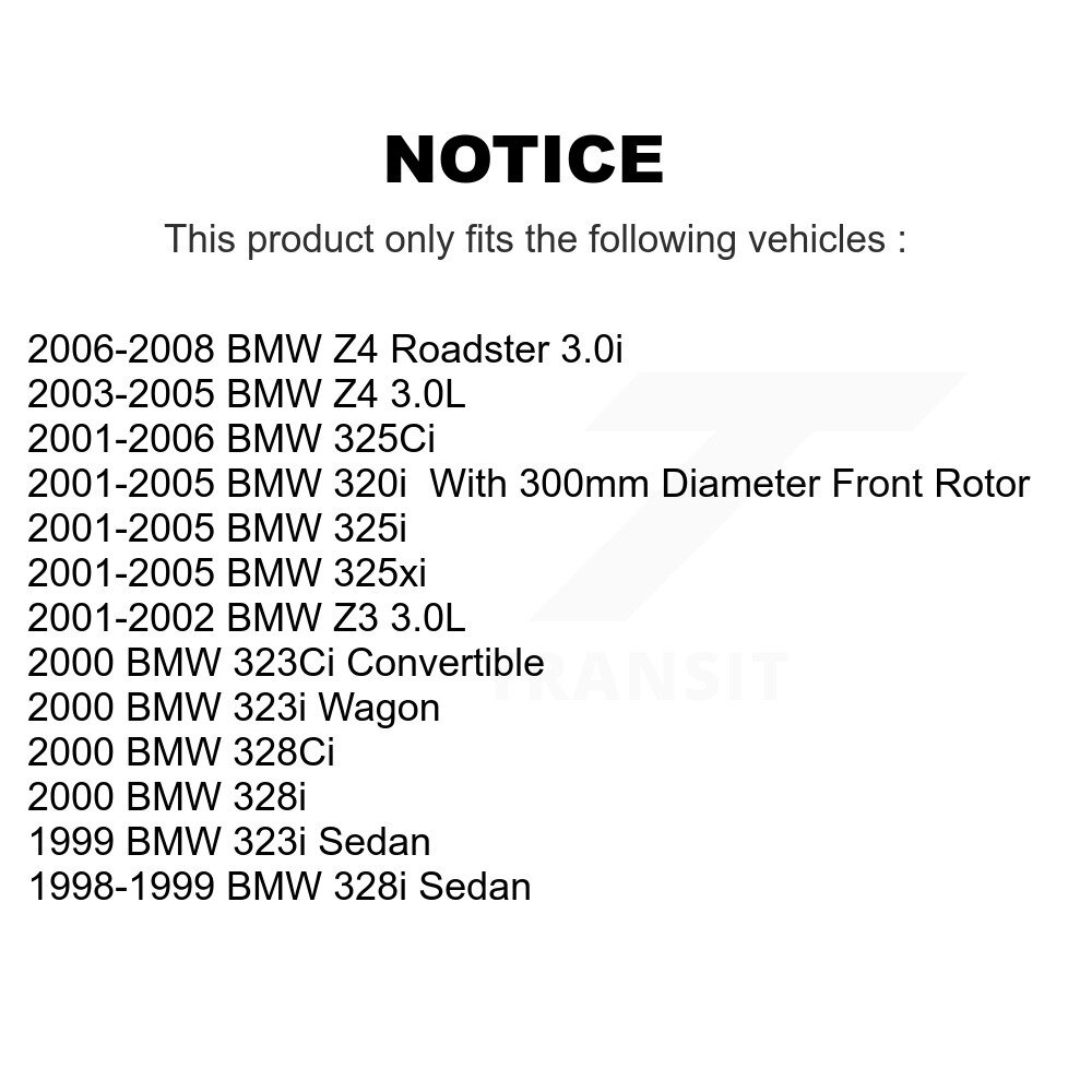 Front Coated Disc Brake Rotor (1 Piece Only) GCR-980011 For BMW Z4 325i 325Ci 320i 325xi Z3 328i - Image 2