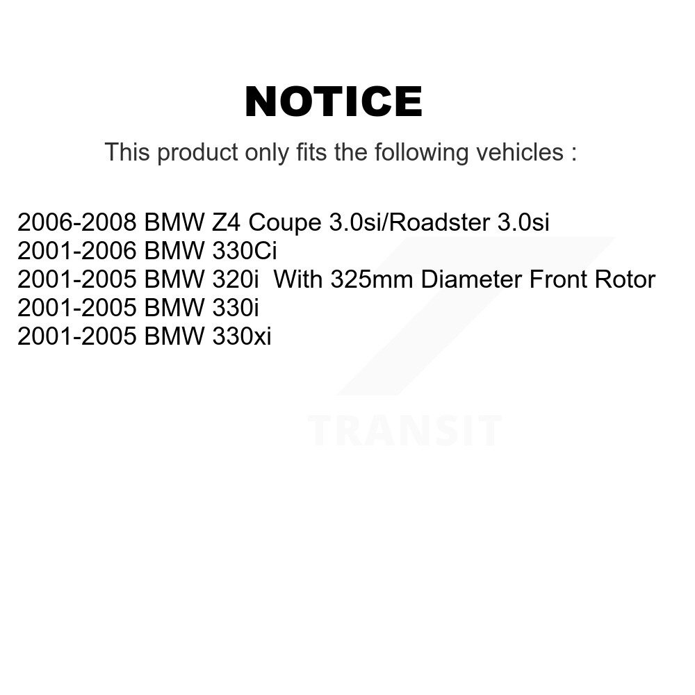 Front Coated Disc Brake Rotor (1 Piece Only) GCR-980096 For BMW 330Ci Z4 320i 330i 330xi - Image 2