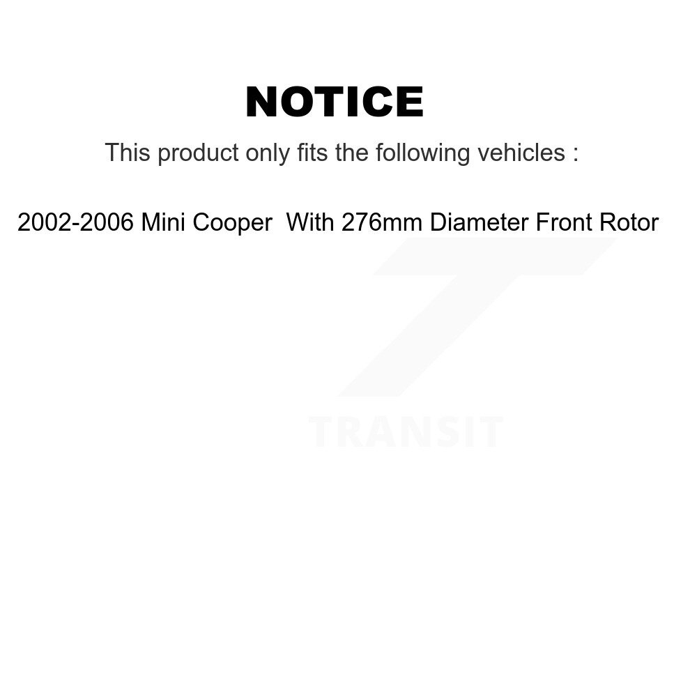 Front Coated Disc Brake Rotor (1 Piece Only) GCR-980153 For Mini Cooper - Image 2