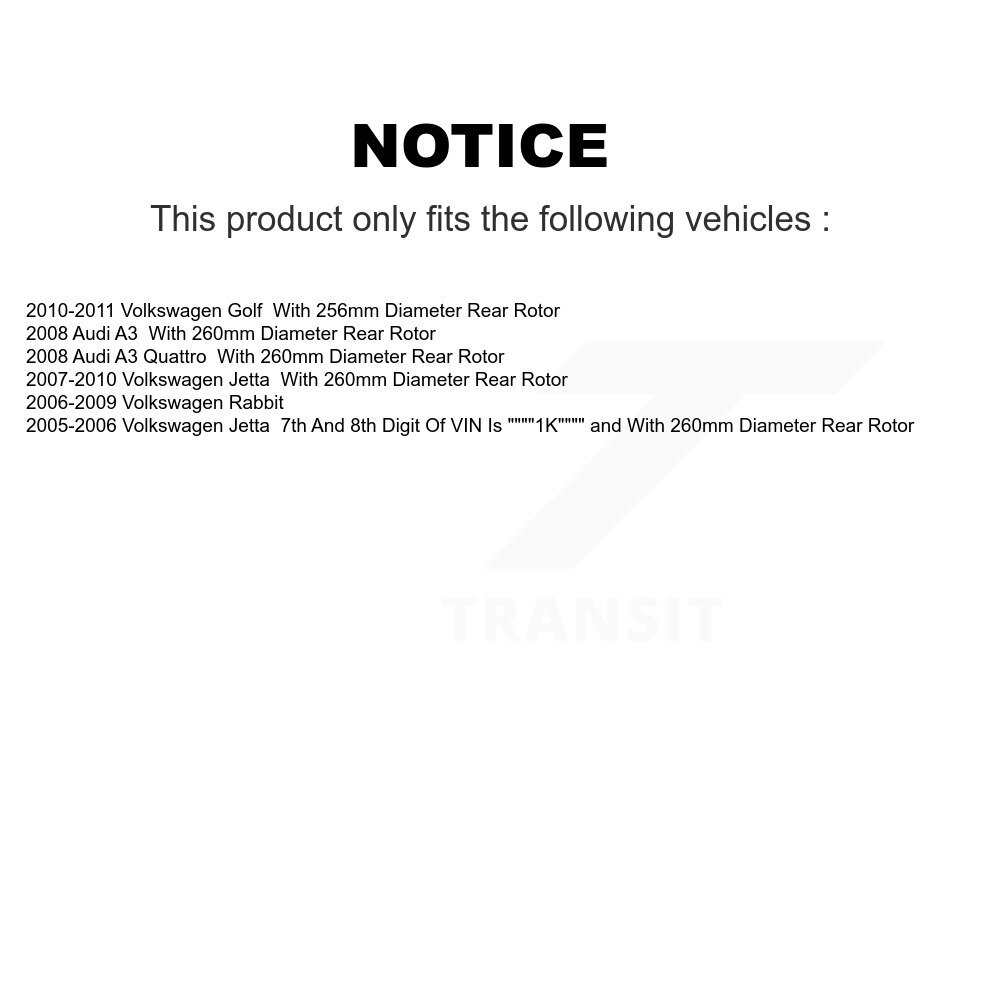 Rear Coated Disc Brake Rotor (1 Piece Only) GCR-980423 For Volkswagen Jetta Rabbit Golf Audi A3 - Image 2