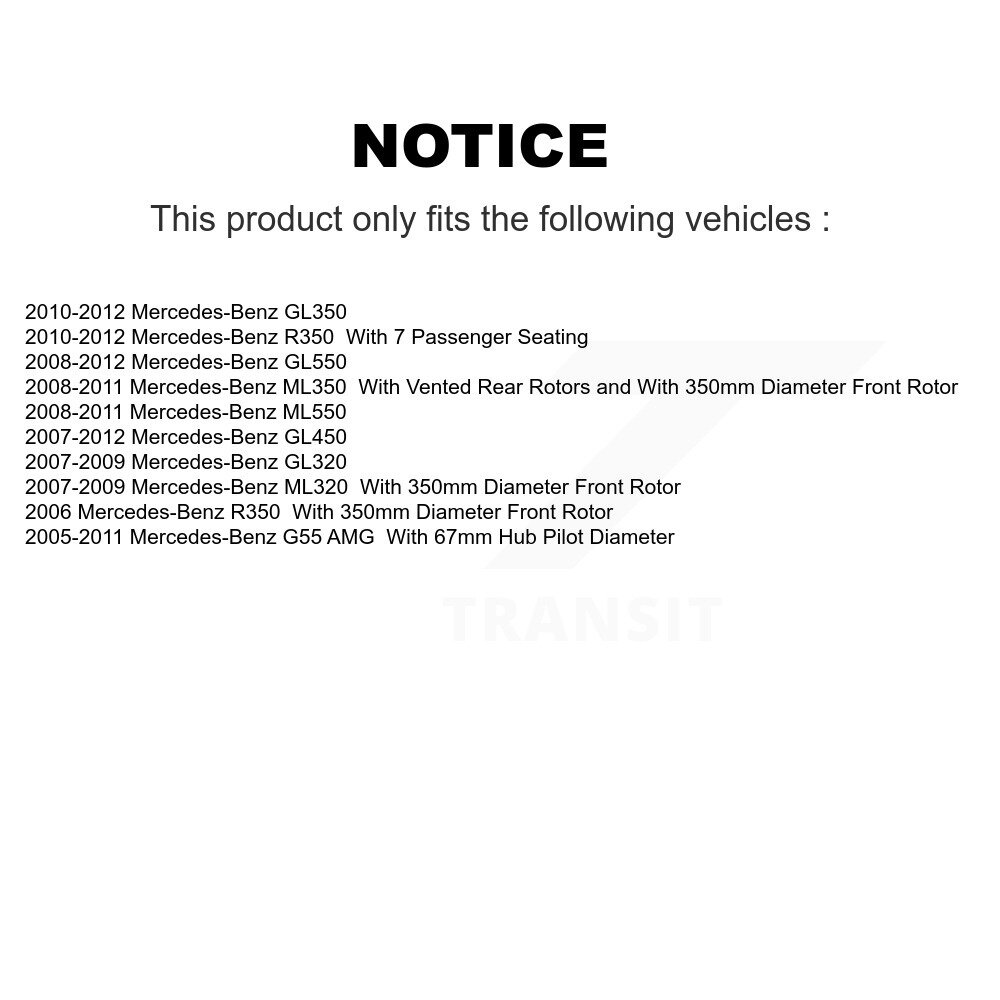 Front Coated Disc Brake Rotor (1 Piece Only) GCR-980426 For Mercedes-Benz ML350 ML320 GL350 R350 G55 - Image 2