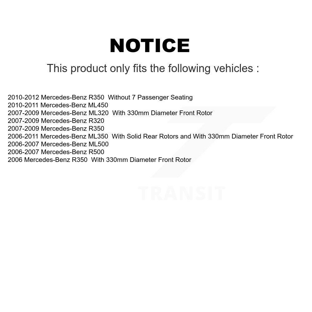 Front Coated Disc Brake Rotor (1 Piece Only) GCR-980427 For Mercedes-Benz ML350 ML320 R350 ML500 - Image 2