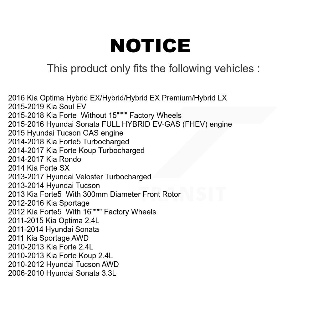 Front Coated Disc Brake Rotor (1 Piece Only) GCR-980460 For Kia Hyundai Sonata Forte Tucson Optima - Image 2