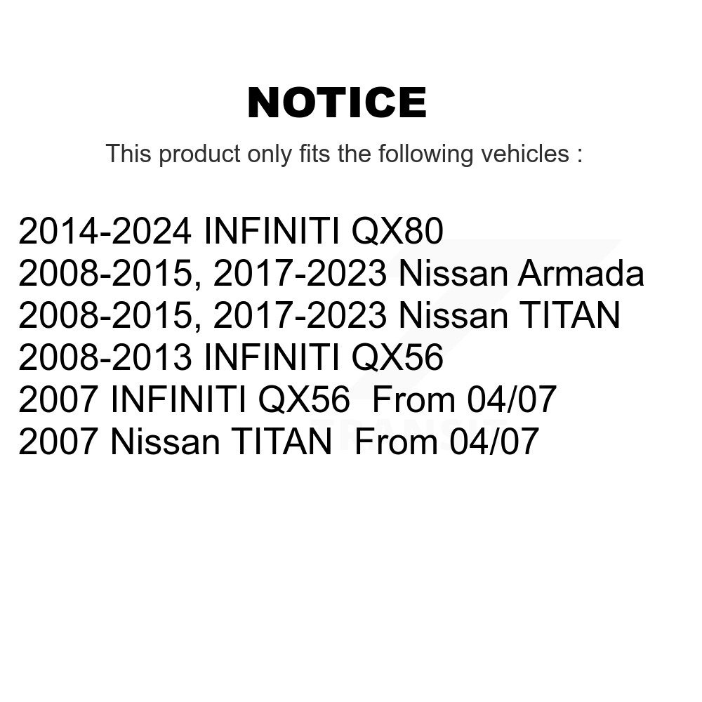 Front Coated Disc Brake Rotor (1 Piece Only) GCR-980630 For Nissan TITAN INFINITI Armada QX80 QX56 - Image 2