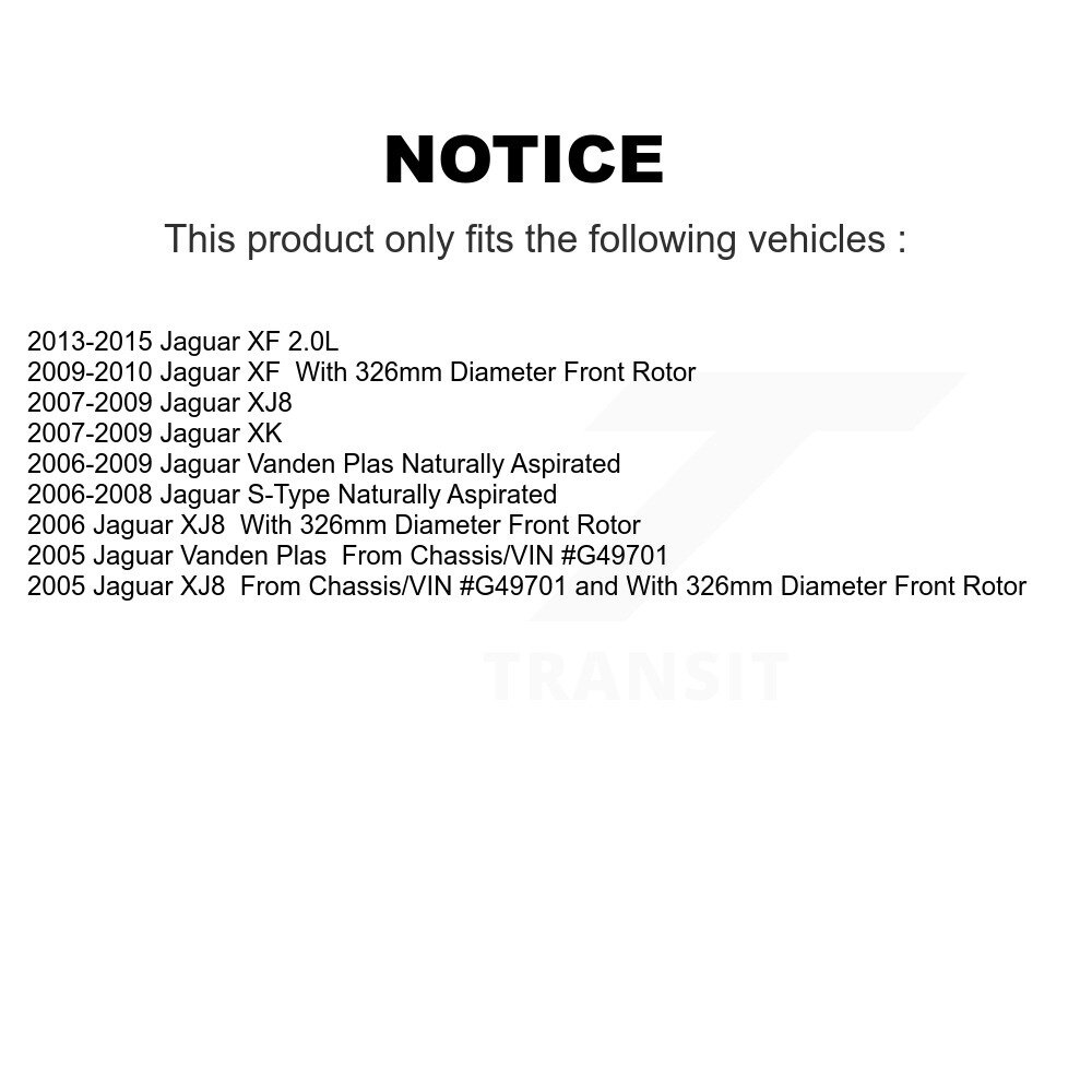 Front Coated Disc Brake Rotor (1 Piece Only) GCR-980645 For Jaguar XF XK Vanden Plas S-Type XJ8 - Image 2