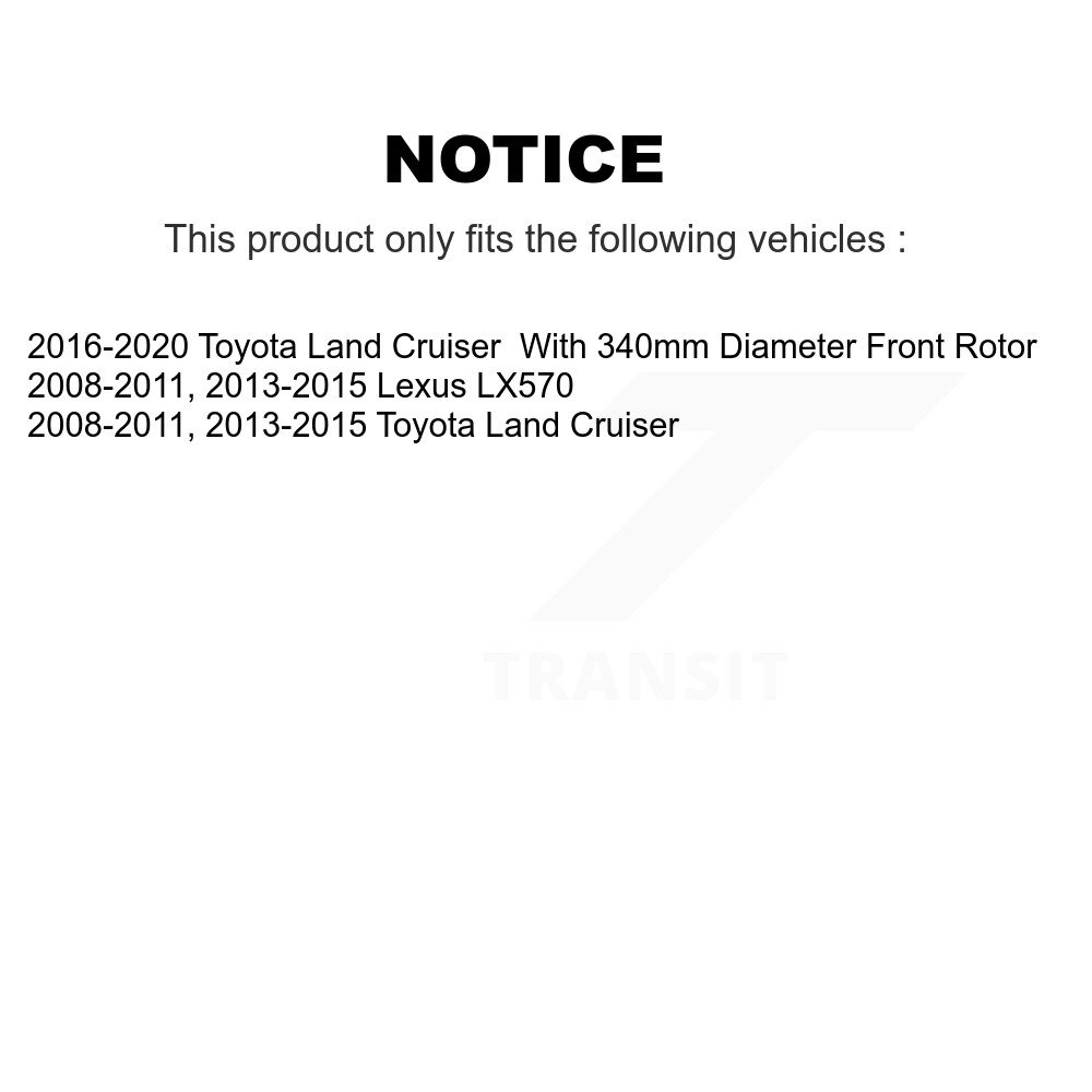 Front Coated Disc Brake Rotor (1 Piece Only) GCR-980671 For Lexus LX570 Toyota Land Cruiser - Image 2