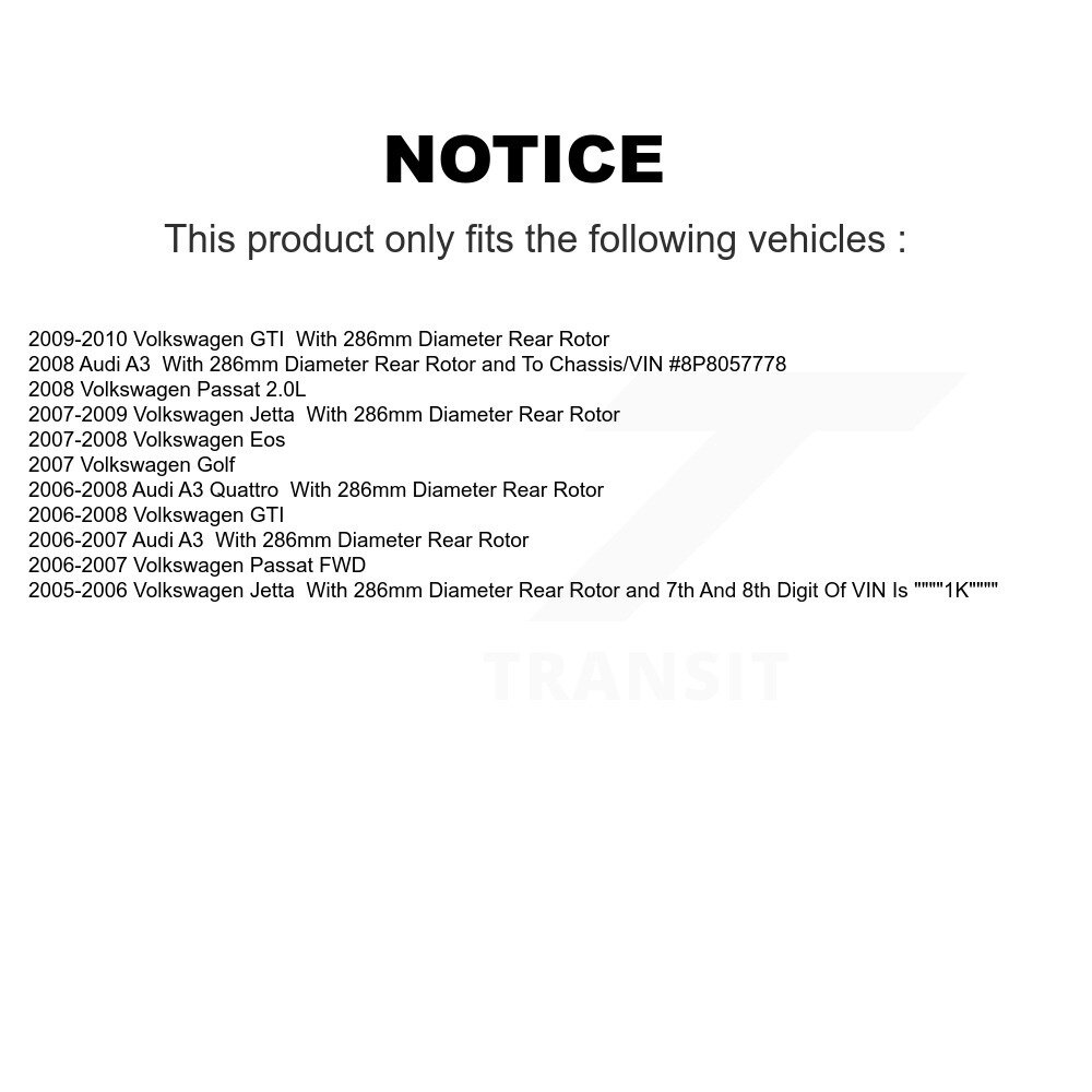 Rear Coated Disc Brake Rotor (1 Piece Only) GCR-980684 For Volkswagen Jetta GTI Passat Eos Audi A3 - Image 2