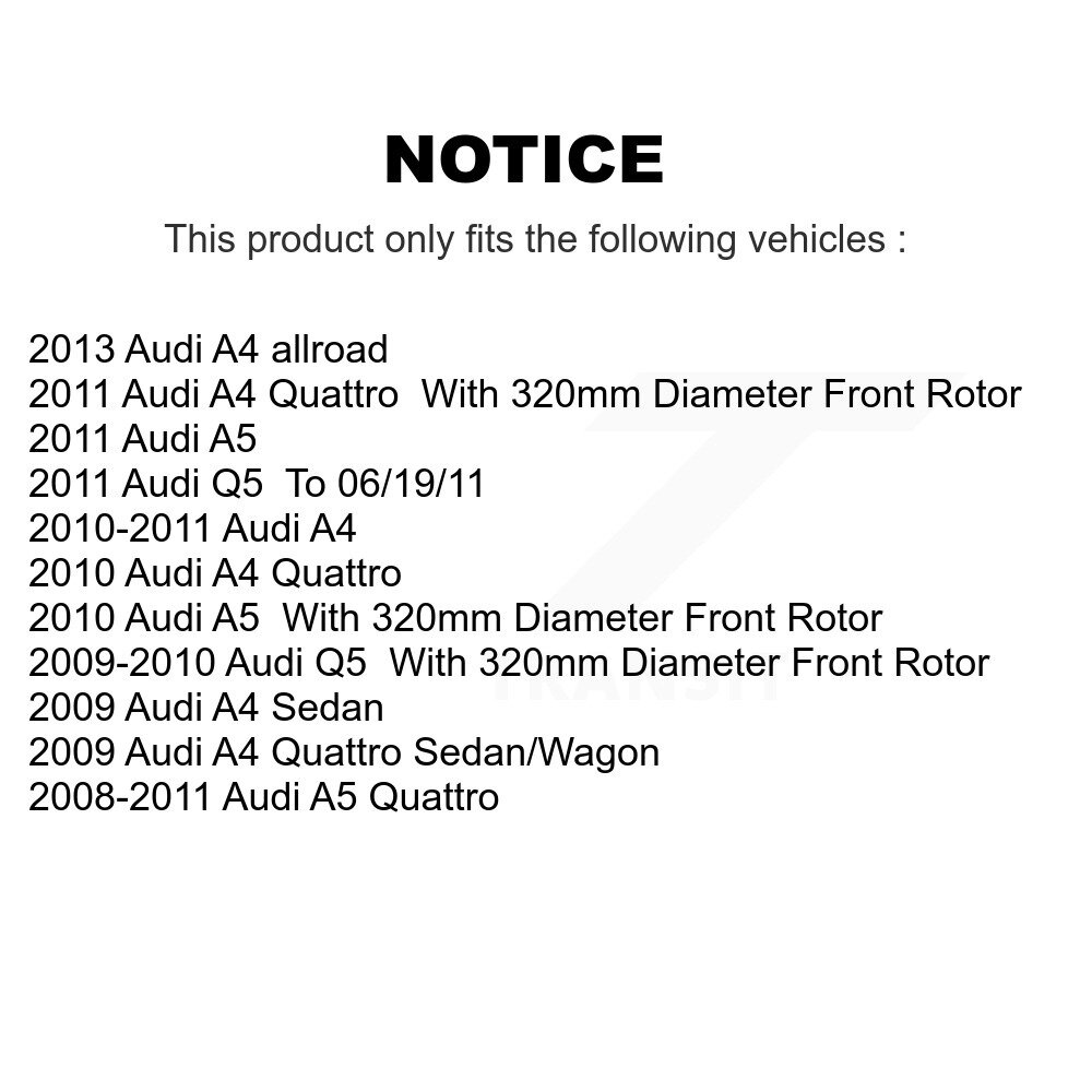 Front Coated Disc Brake Rotor (1 Piece Only) GCR-980697 For Audi A4 Quattro Q5 A5 allroad - Image 2