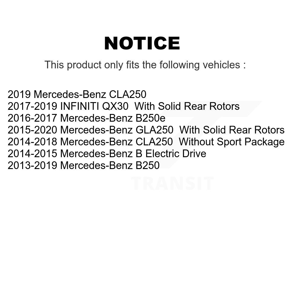 Rear Coated Disc Brake Rotor (1 Piece Only) GCR-981086 For Mercedes-Benz GLA250 CLA250 B250 INFINITI - Image 2