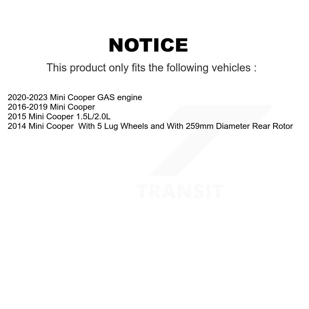 Rear Coated Disc Brake Rotor (1 Piece Only) GCR-981943 For Mini Cooper - Image 2
