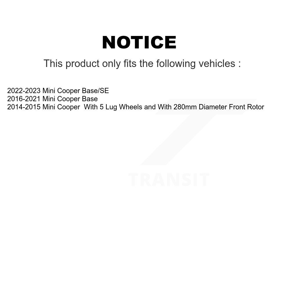 Front Coated Disc Brake Rotor (1 Piece Only) GCR-982067 For Mini Cooper - Image 2