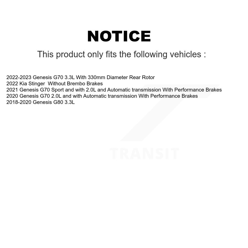 Rear Coated Disc Brake Rotor (1 Piece Only) GCR-982290 For Genesis G70 Kia Stinger G80 - Image 2