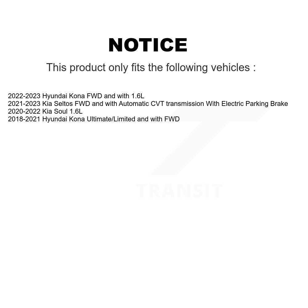 Rear Coated Disc Brake Rotor (1 Piece Only) GCR-982363 For Hyundai Kona Kia Seltos Soul - Image 2