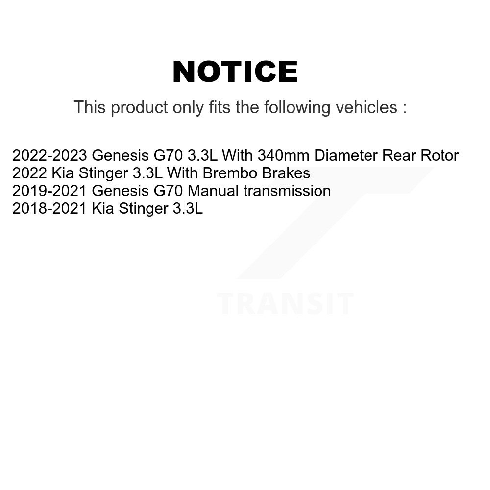 Rear Coated Disc Brake Rotor (1 Piece Only) GCR-982546 For Genesis G70 Kia Stinger - Image 2