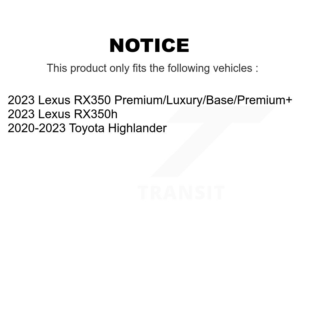 Front Coated Disc Brake Rotor (1 Piece Only) GCR-982707 For Toyota Highlander Lexus RX350 RX350h - Image 2