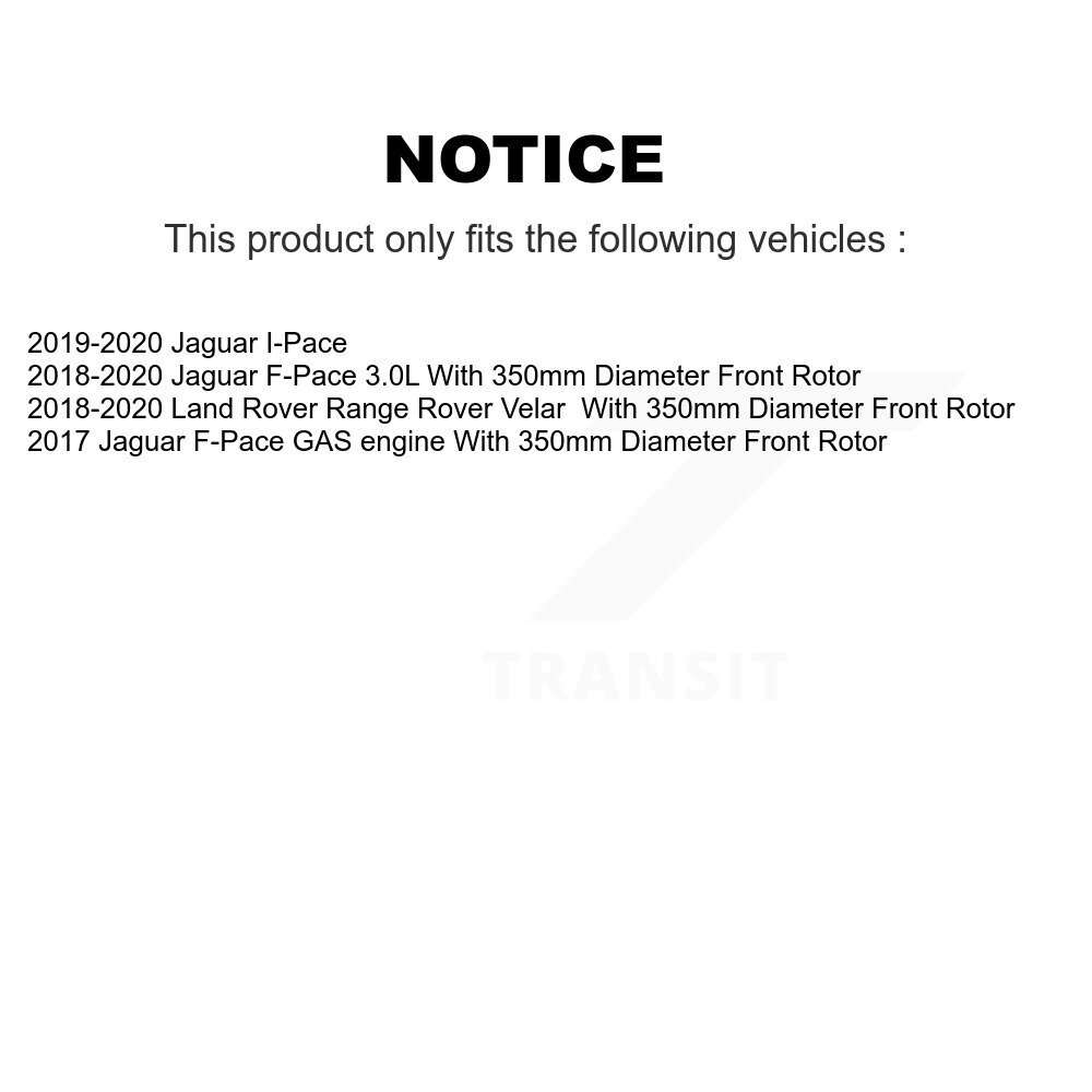 Front Coated Disc Brake Rotor (1 Piece Only) GCR-G8296 For Jaguar F-Pace Land Rover Range Velar - Image 2
