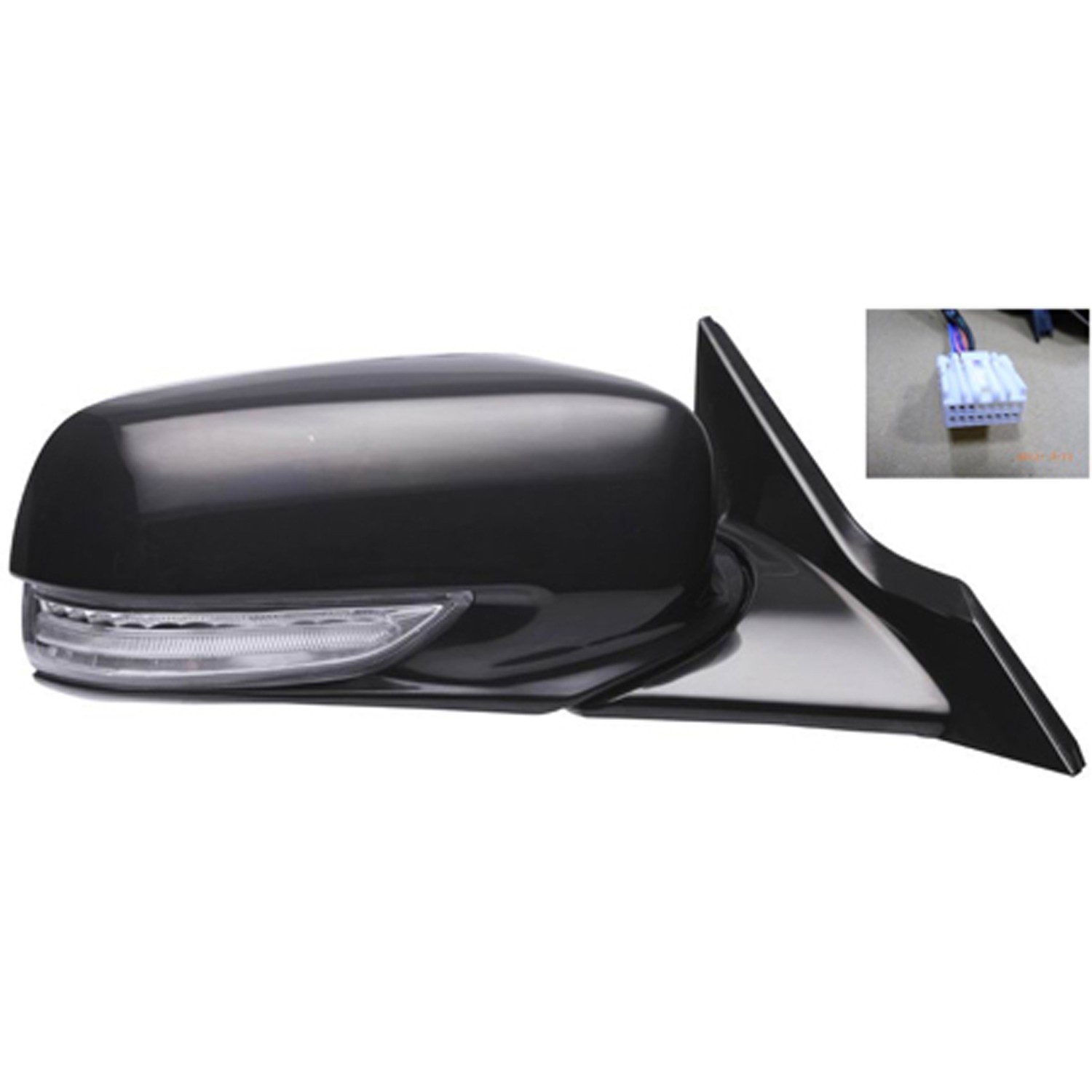 Door Mirror Assembly Right Power Heated w/Memory w/Signal Crystal Black for Acura TL 2009–2014