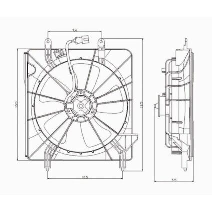 Engine Cooling Fan Assembly Fan/Motor/Shroud for Acura TSX 2004–2005