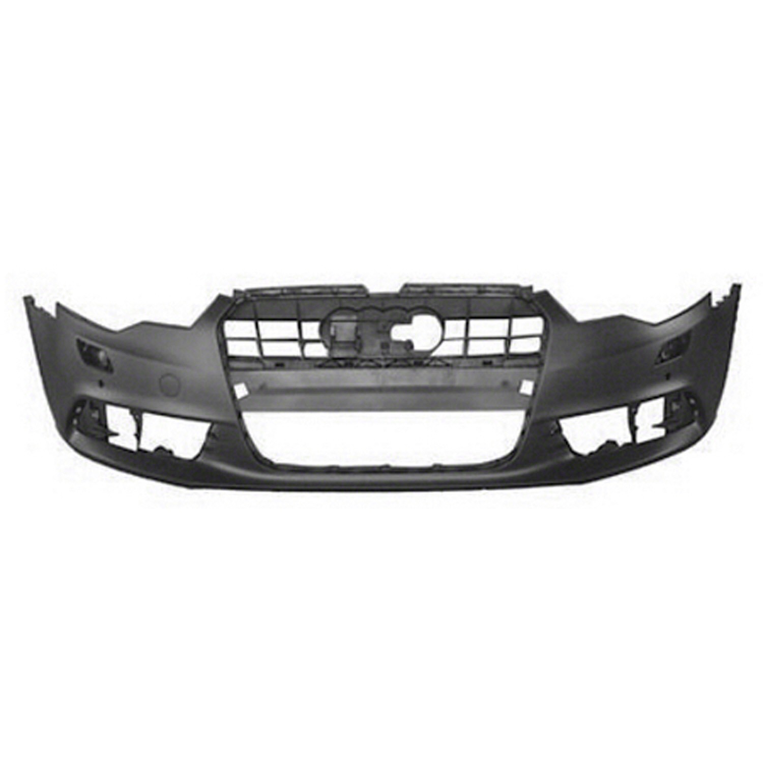 Bumper Cover Front w/o S-Line Pkg w/Parking Aid w/o Parking Assist Primed CAPA for Audi A6 2012–2015