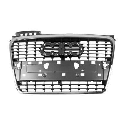 Grille Assembly w/o S-Line Pkg Silver-Gray w/Chrome Frame for Audi S4 A4